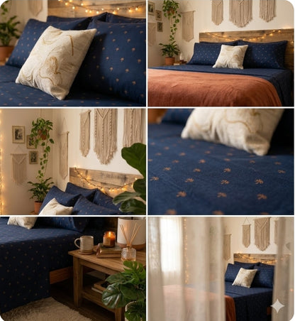 SM – Twilight Palm Tree | Cotton Sateen Bedsheet